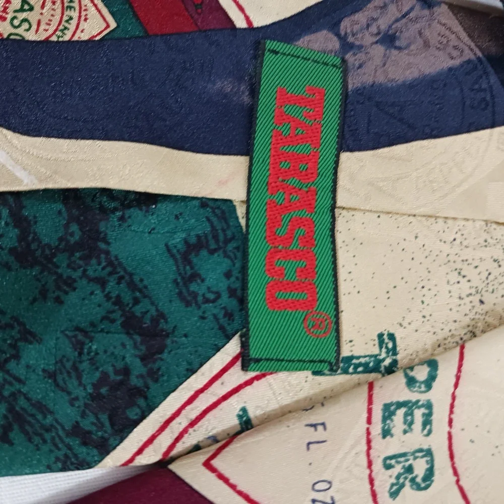 Tabasco Necktie Mens OS Multicolor Excellent Silk Blend Novelty Pepper Sauce Tie